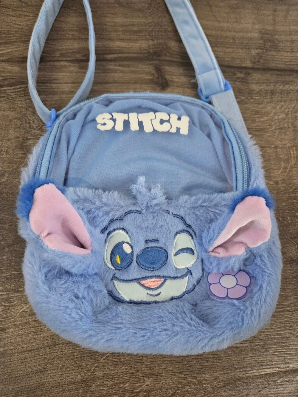 Miniso Stitch Inspired Plush Crossbody Bag
